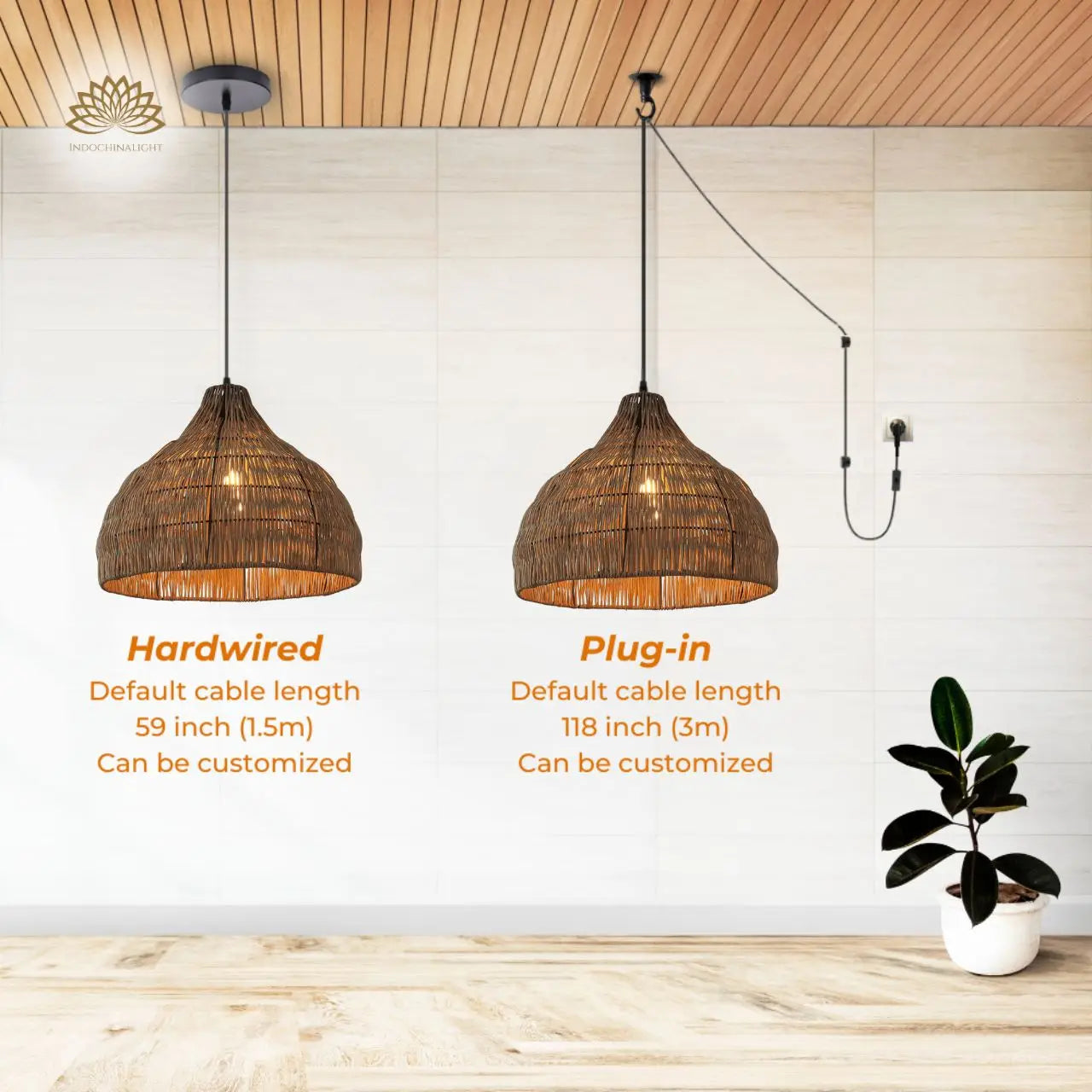 Garlic Coastal Rattan Kitchen Pendant Light