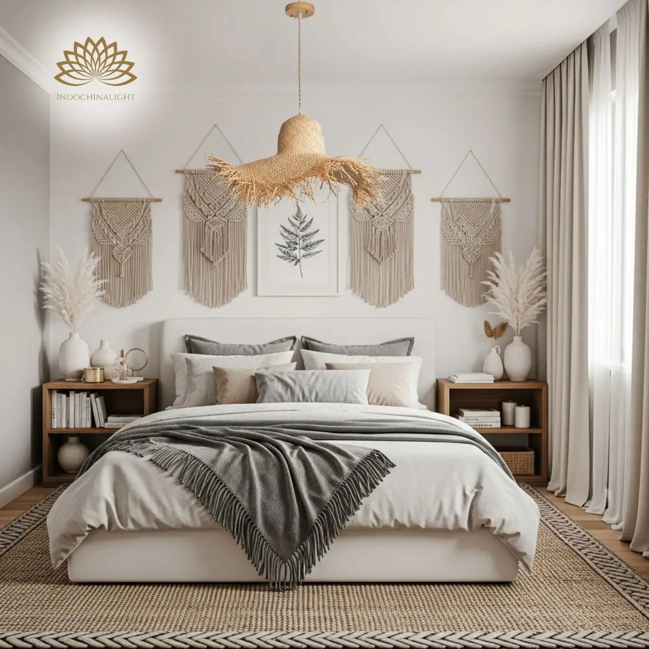 Hawaiian Rattan Pendant Light