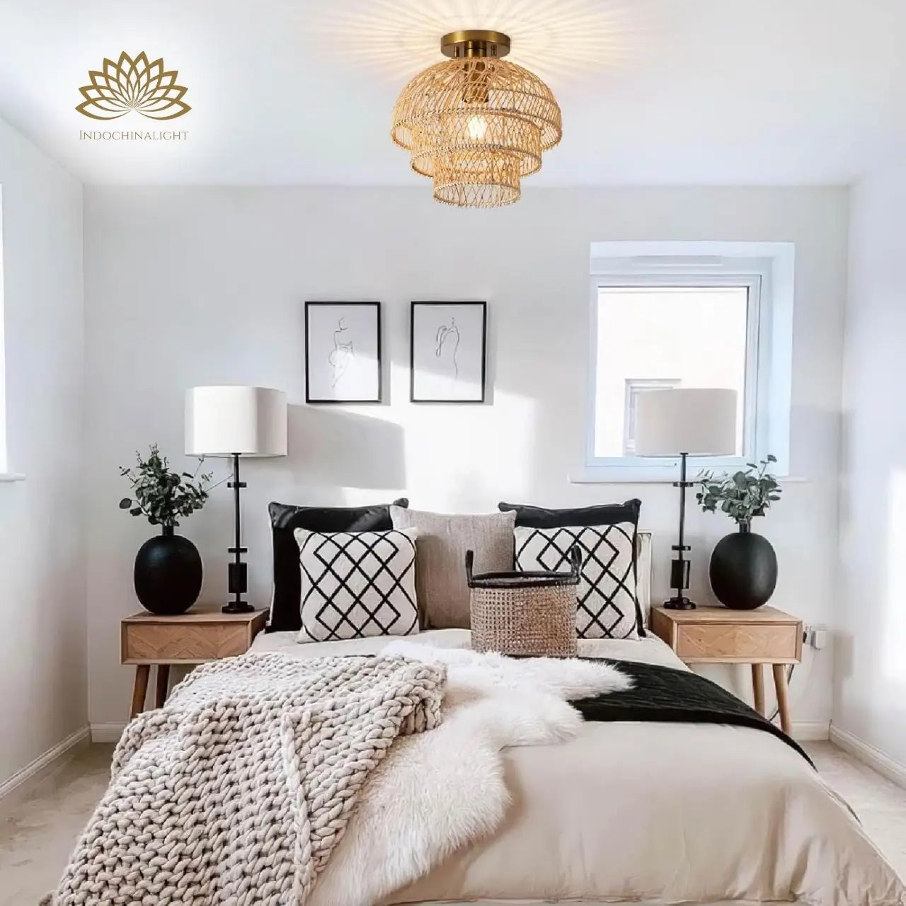 Hermasgi Rattan Ceiling Light