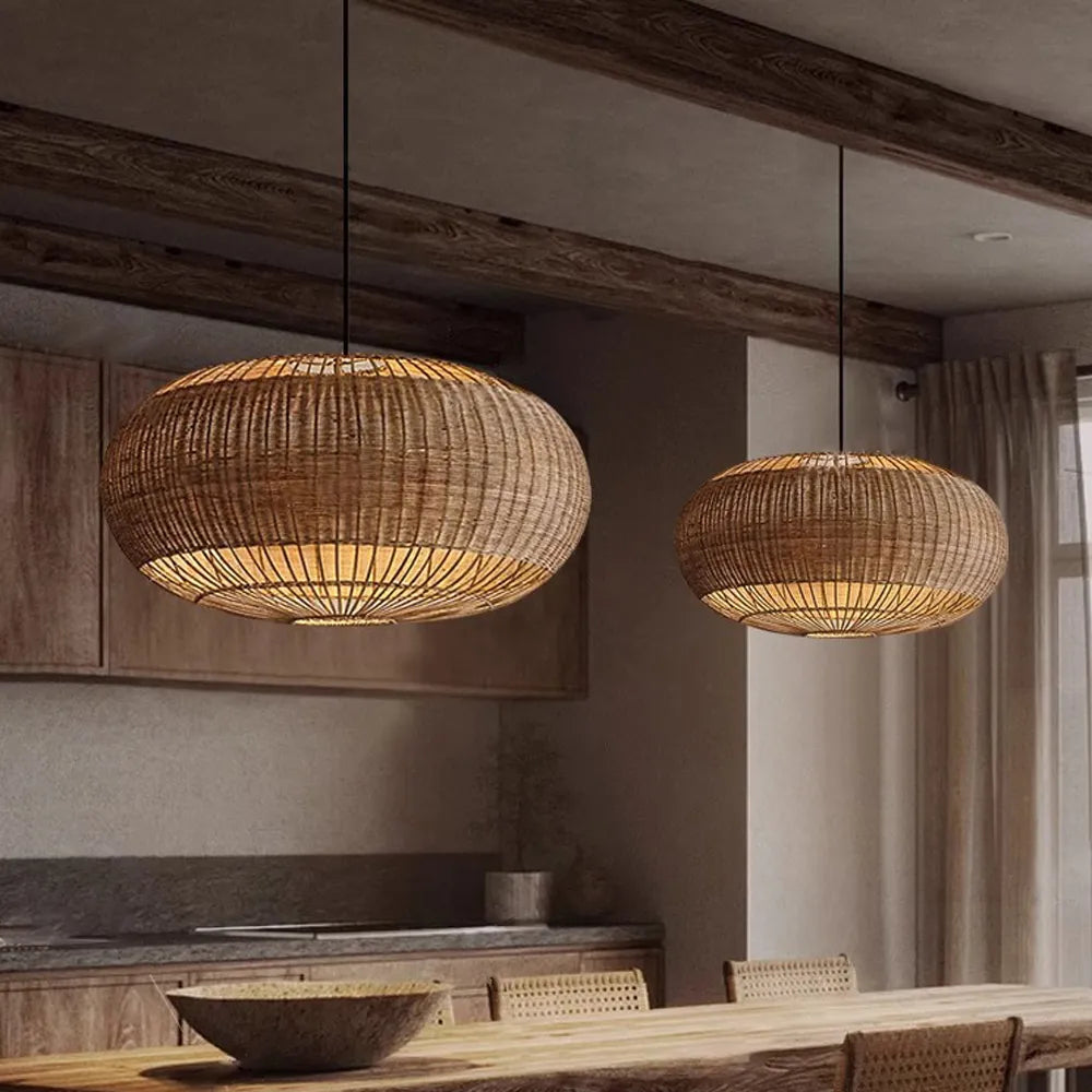 Isobella Ball Wabi Sabi Wicker Pendant Light