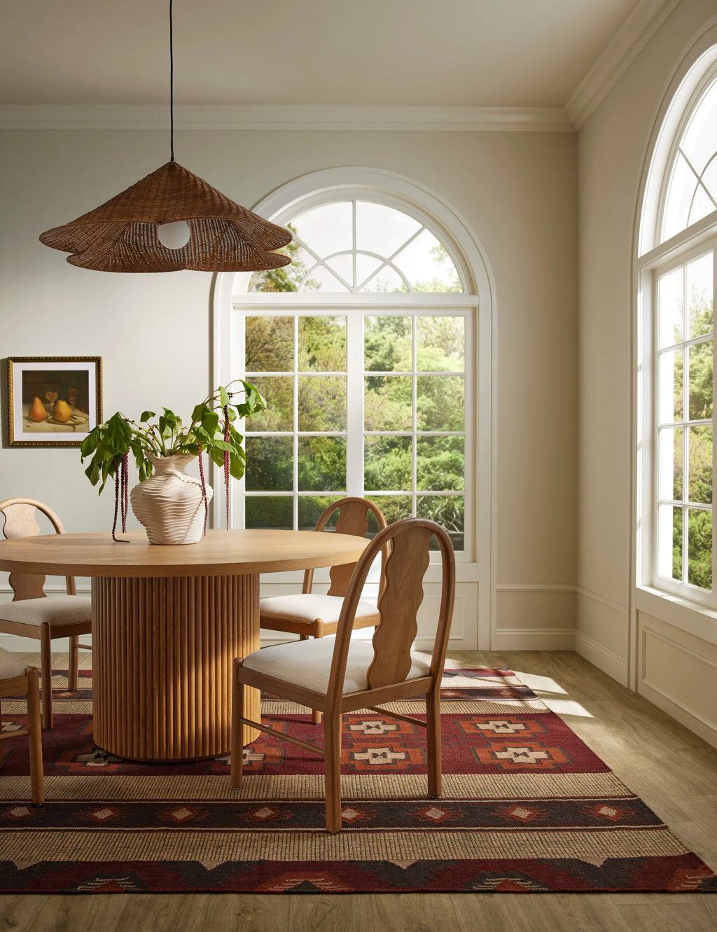 Kalani Scallop Rattan Pendant Light – Cone Shade
