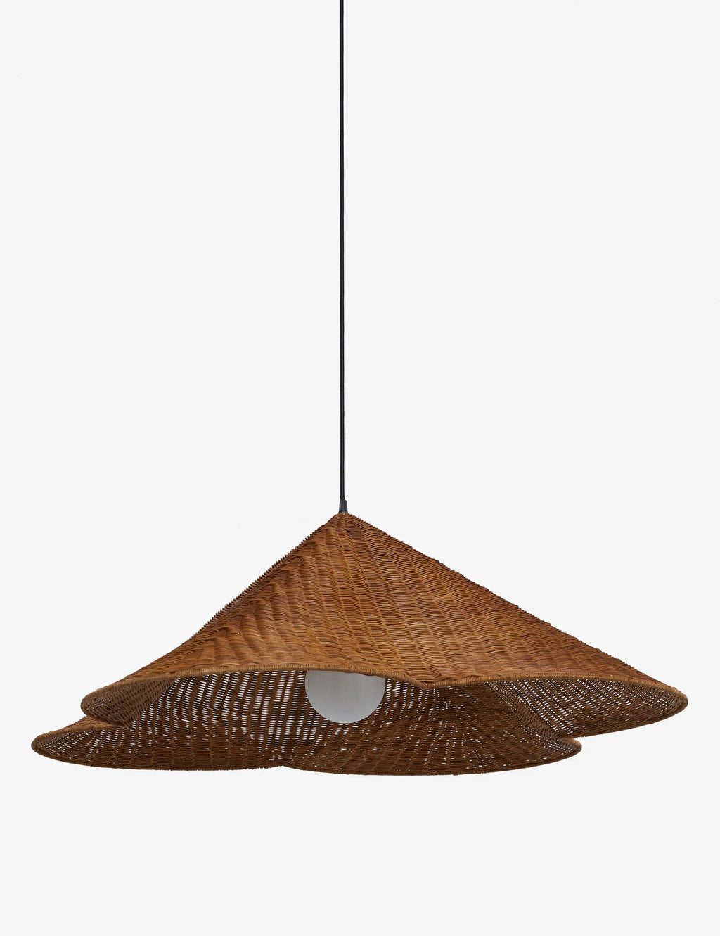 Kalani Scallop Rattan Pendant Light – Cone Shade