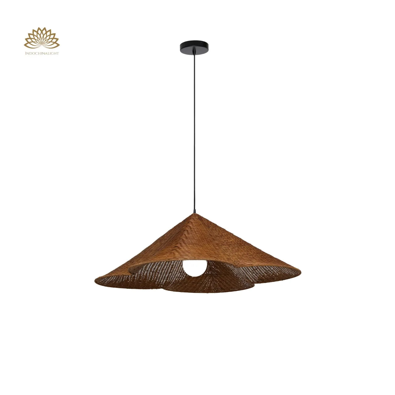 Kalani Scallop Rattan Pendant Light – Cone Shade