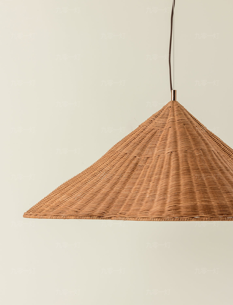 Kalani Scallop Rattan Pendant Light – Cone Shade