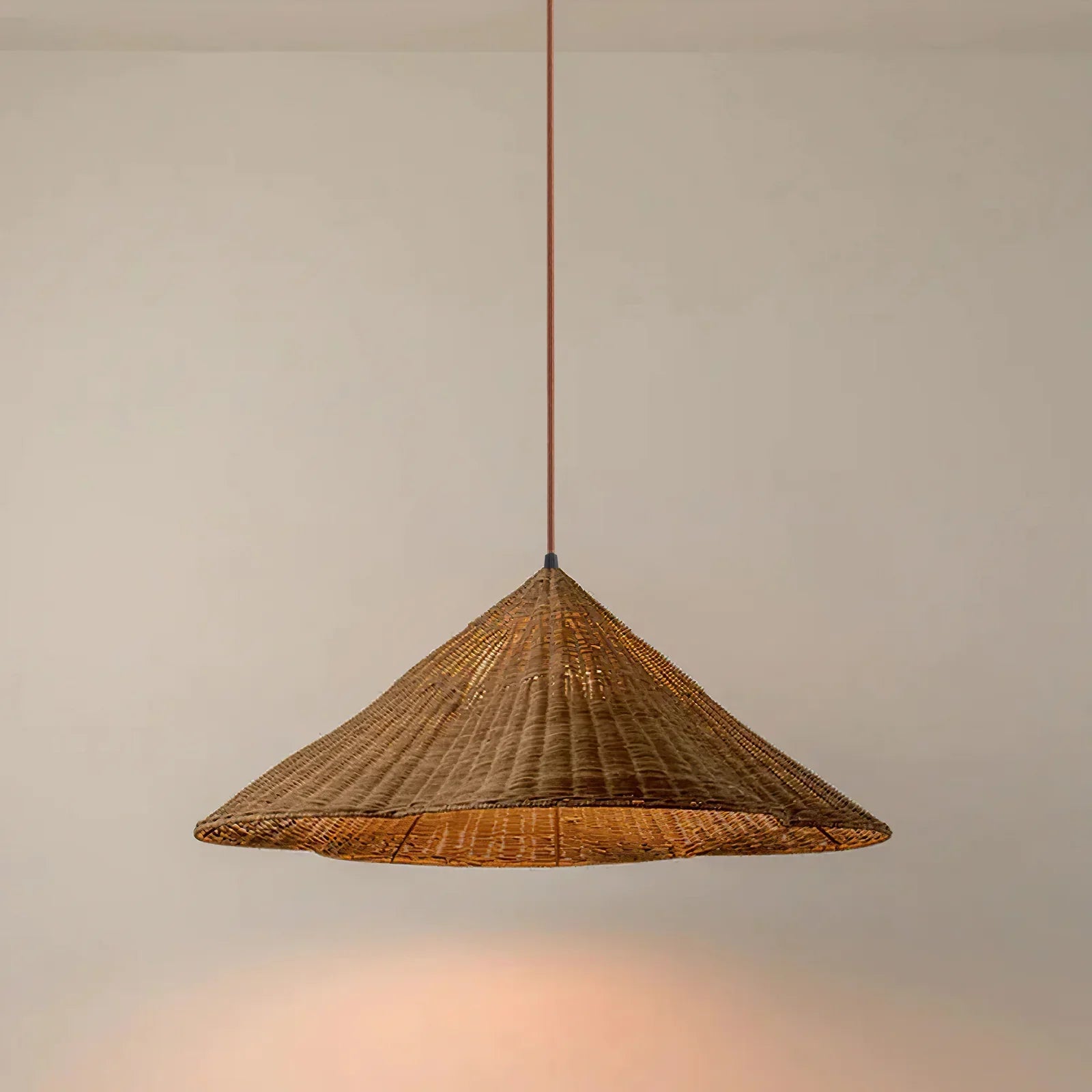 Kalani Scallop Rattan Pendant Light – Cone Shade