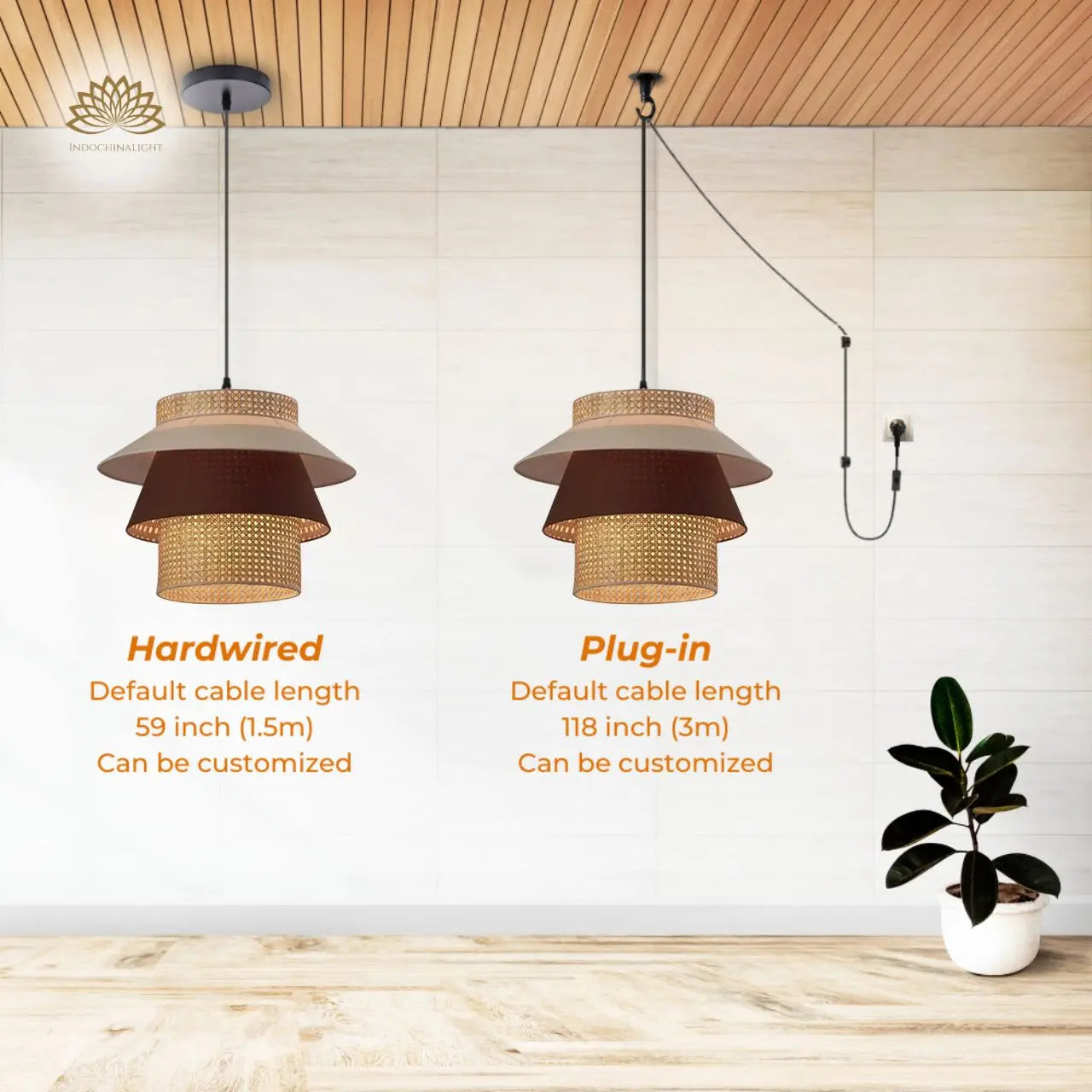 Lampa Tiered Rattan Pendant Light