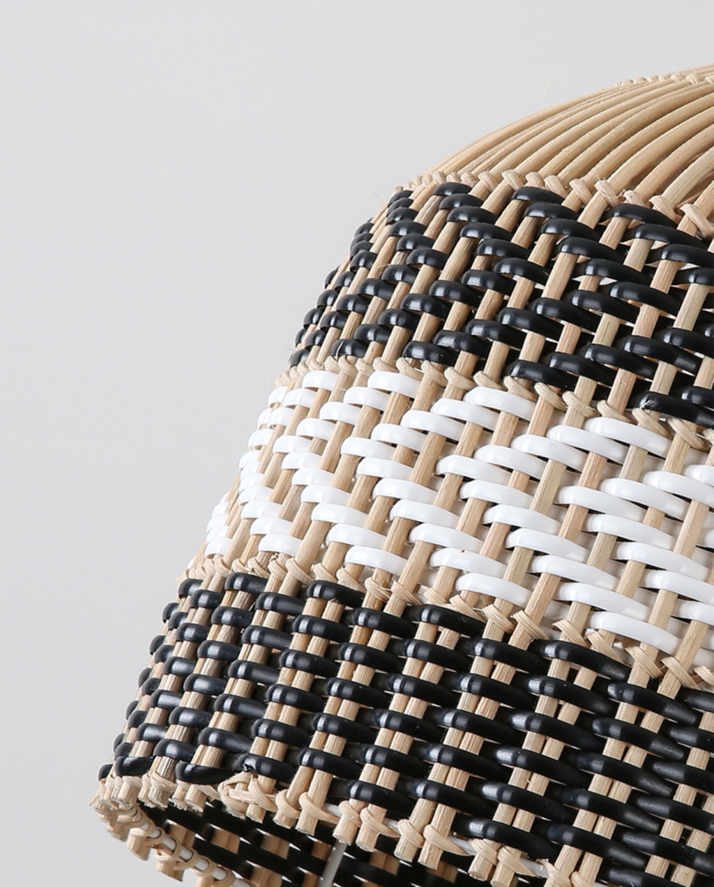 Littleglovo Small Basket Rattan and Black Wicker Pendant Light For Kitchen Island