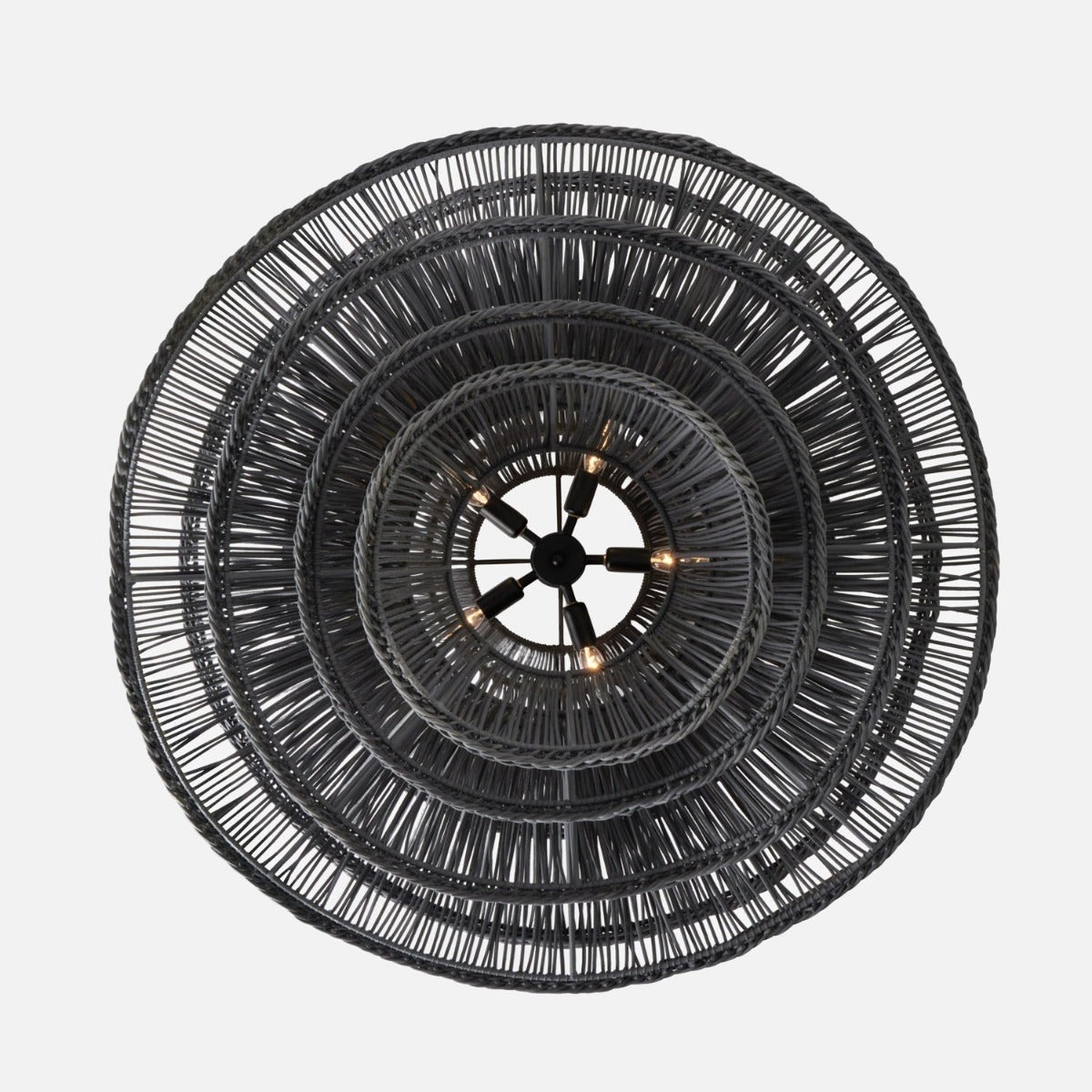 Made Goods Alondra Black Wavy Rattan Pendant Light