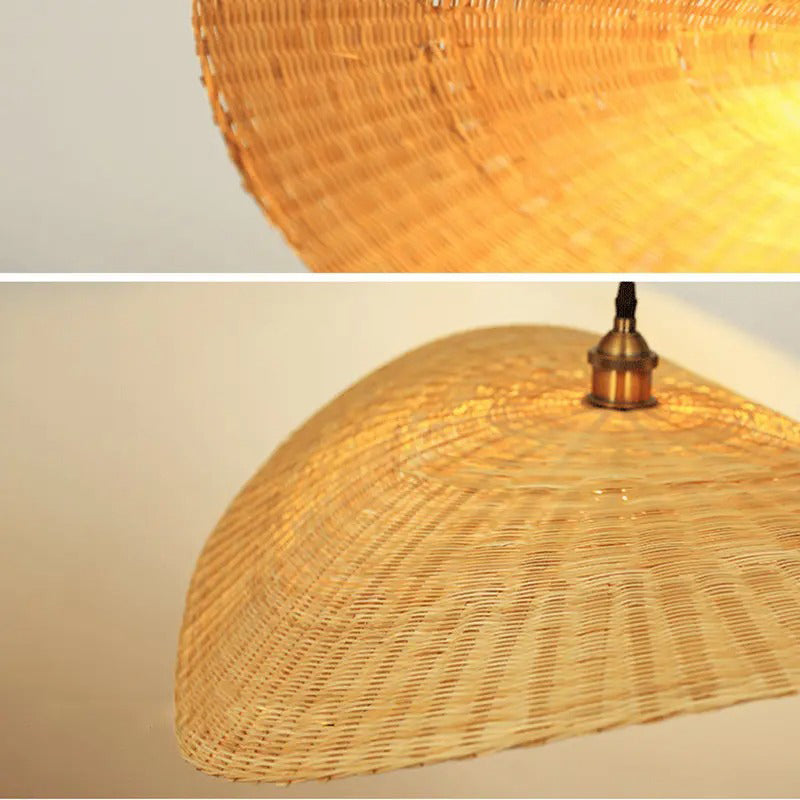 Ren Leaf Wabi Sabi Wicker Rattan Pendant Light