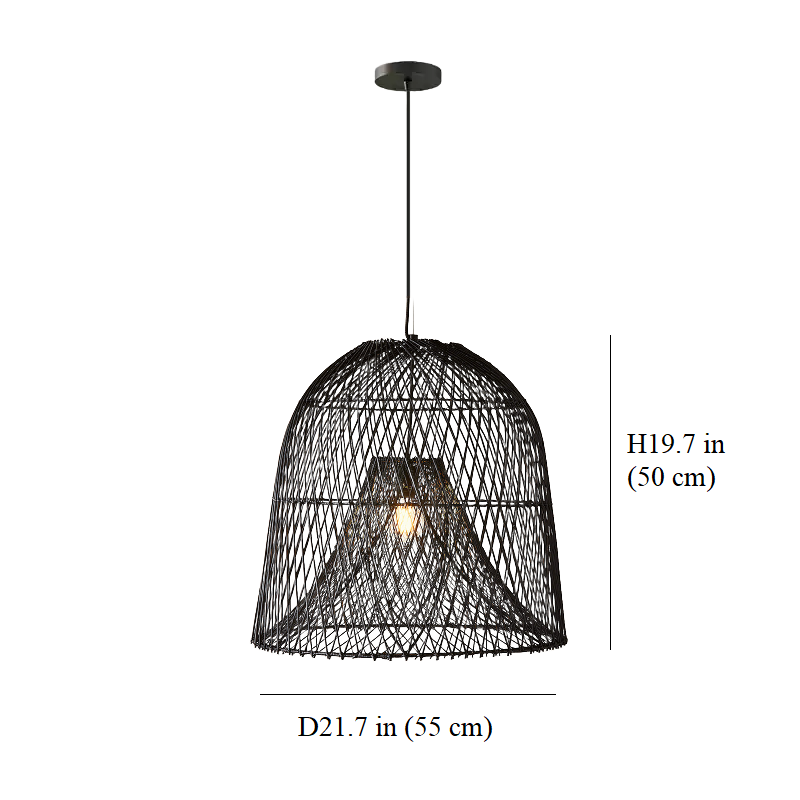 Nassa Black Rattan Pendant Light