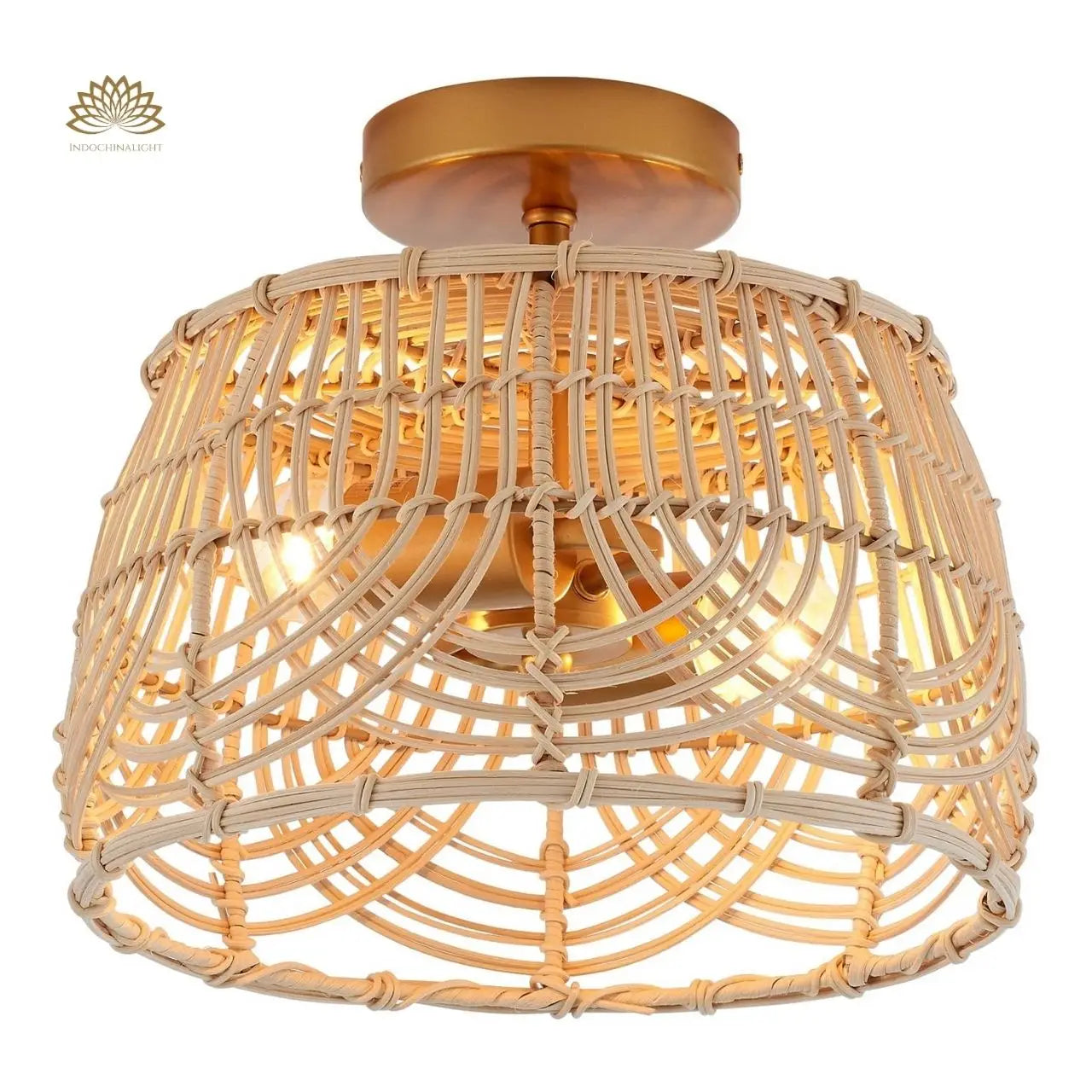 MhyTogn Small Rattan Ceiling Light