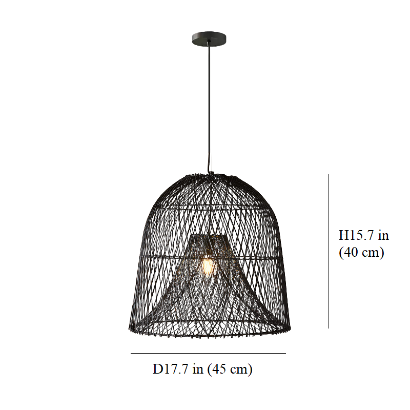 Nassa Black Rattan Pendant Light