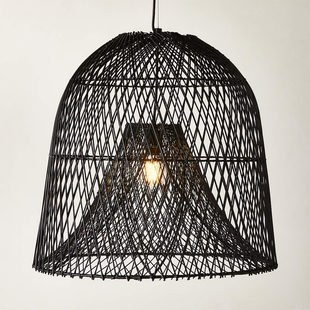 Nassa Black Rattan Pendant Light