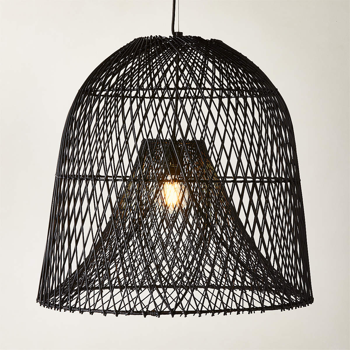 Nassa Black Rattan Pendant Light
