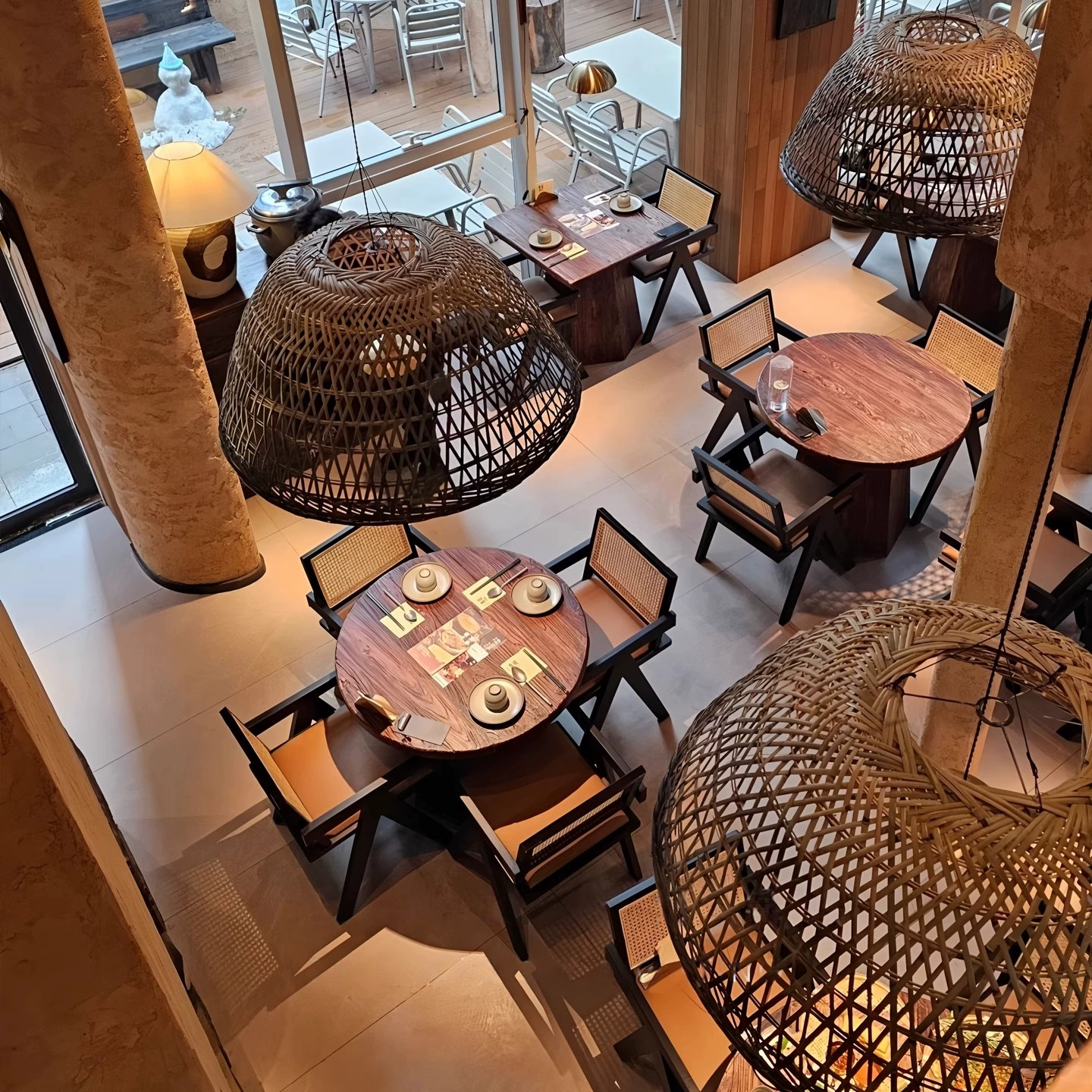 Neroweave Extra Large Black Dome Rattan Pendant Light