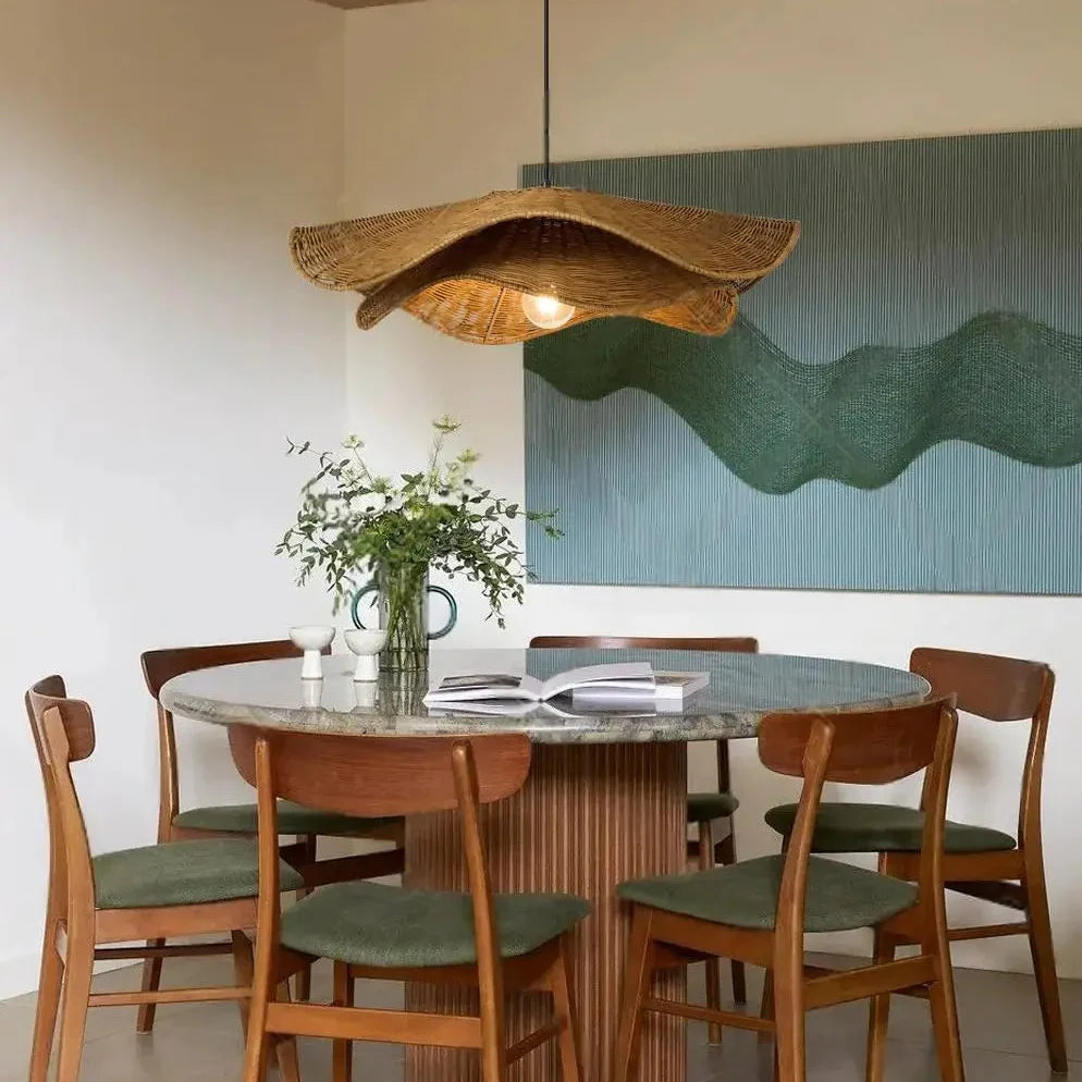 Nina Campbell Natural Velero Wicker Rattan Pendant Light