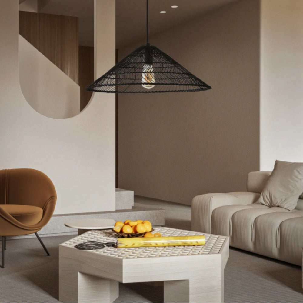 Nova Black Rattan Pendant Light