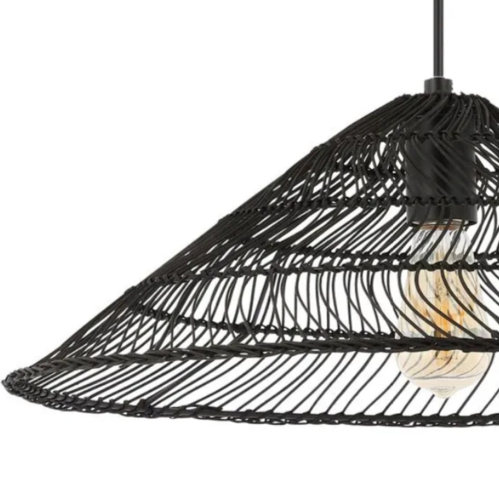 Nova Black Rattan Pendant Light