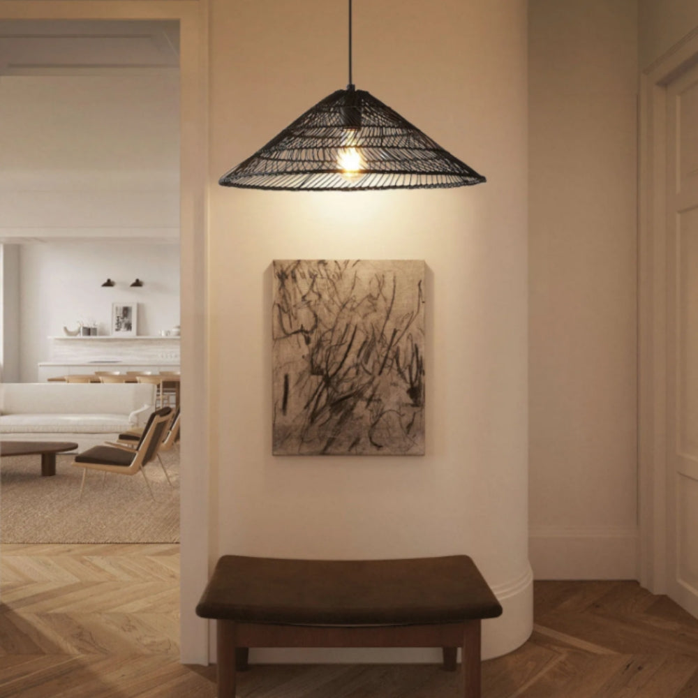 Nova Black Rattan Pendant Light