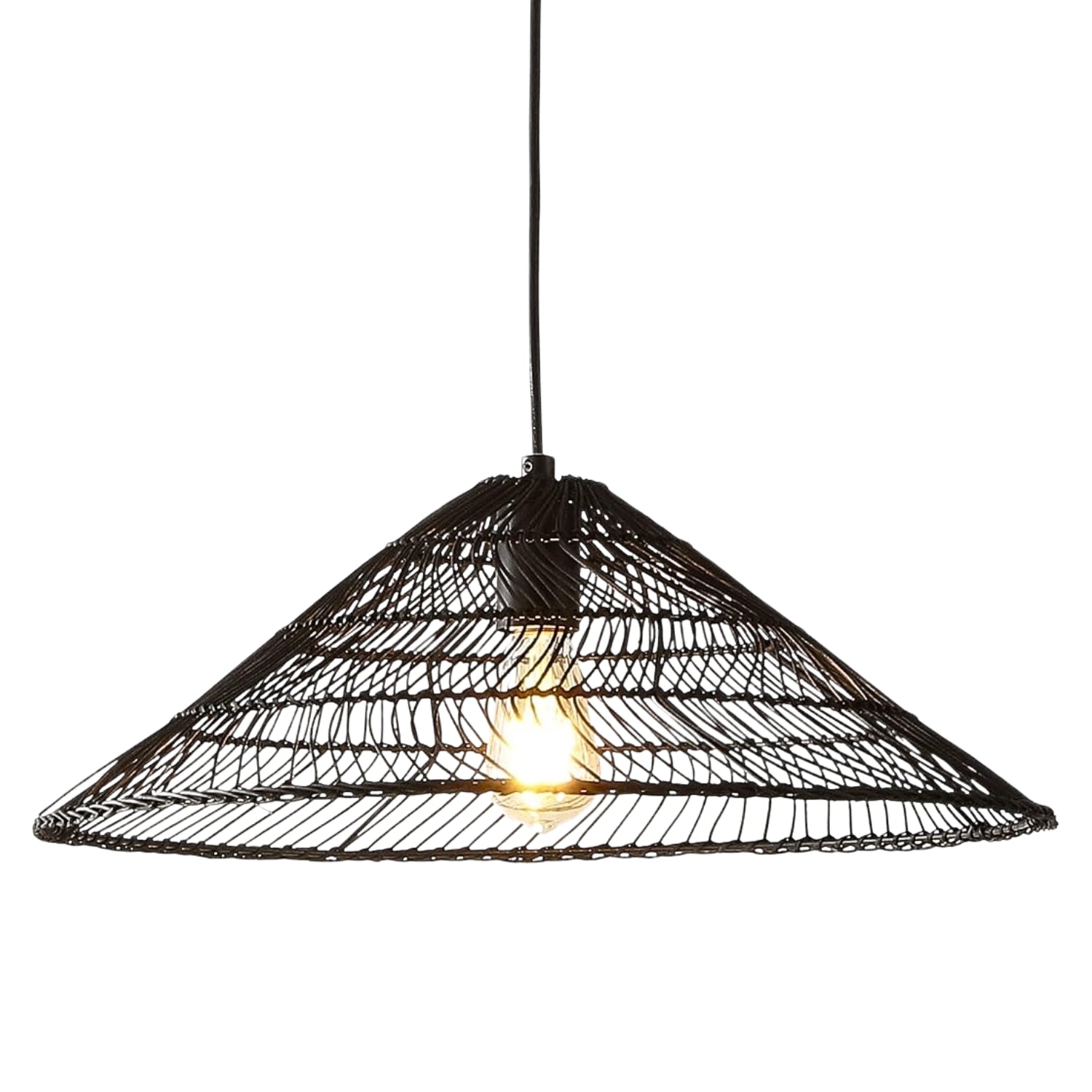 Nova Black Rattan Pendant Light