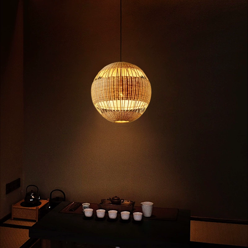 Palma Wicker Rattan Round Pendant Light