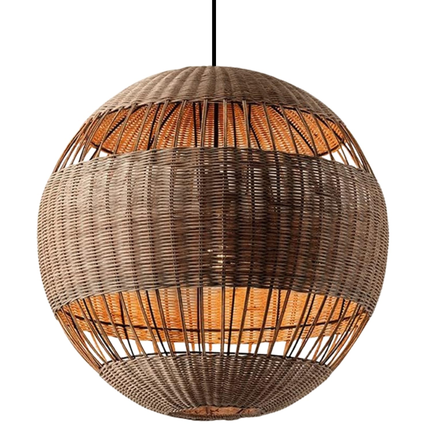 Palma Wicker Rattan Round Pendant Light