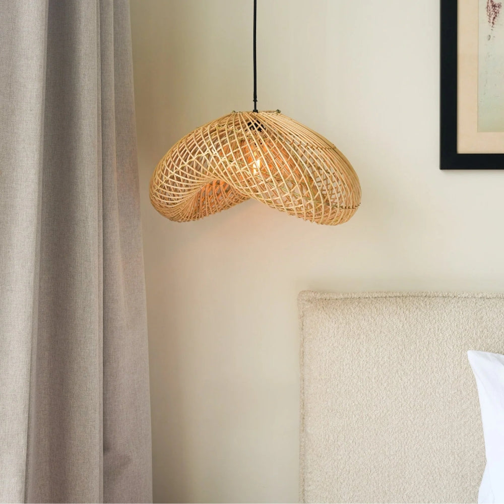 Generis Wabi Sabi Wave Rattan Pendant Light