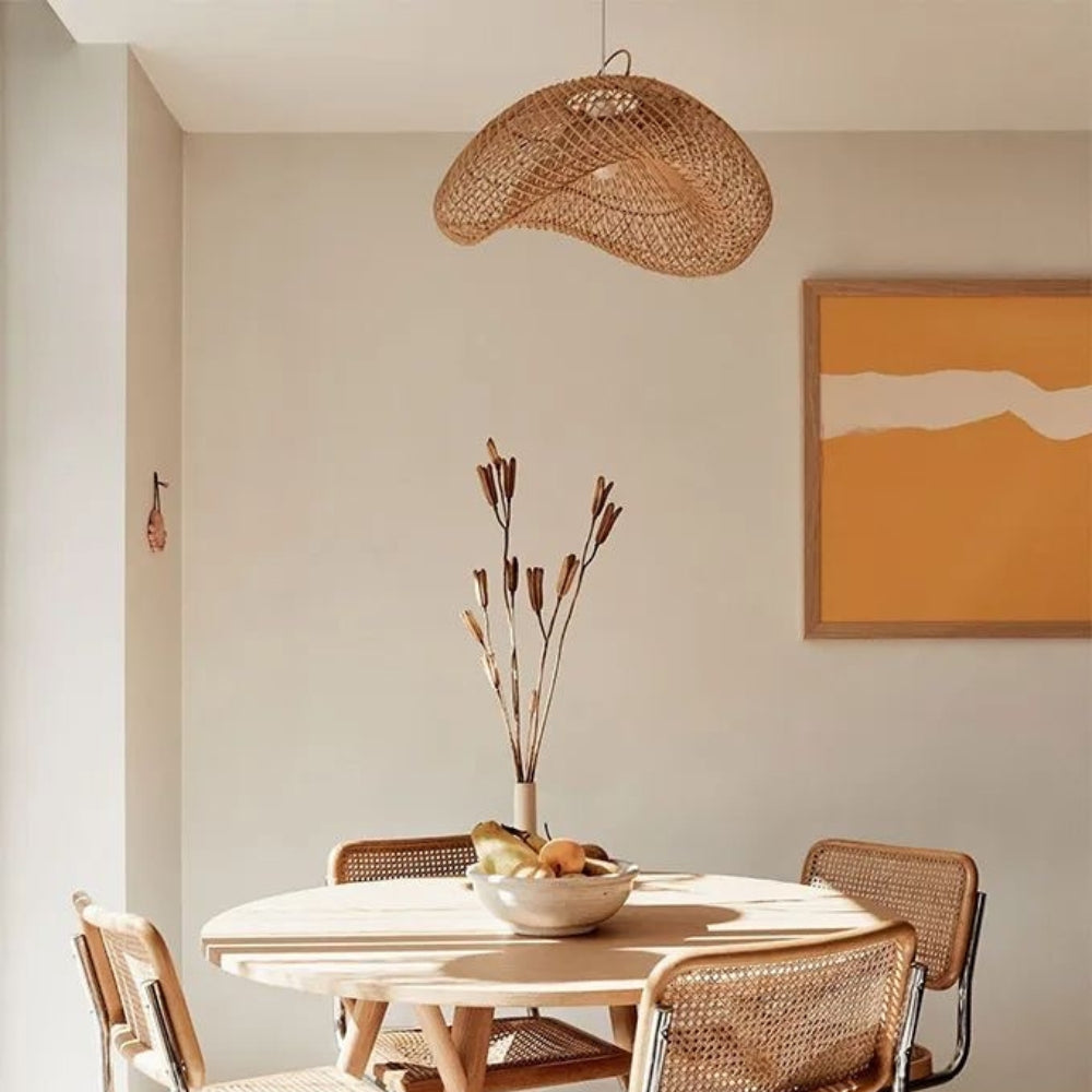 Generis Wabi Sabi Wave Rattan Pendant Light