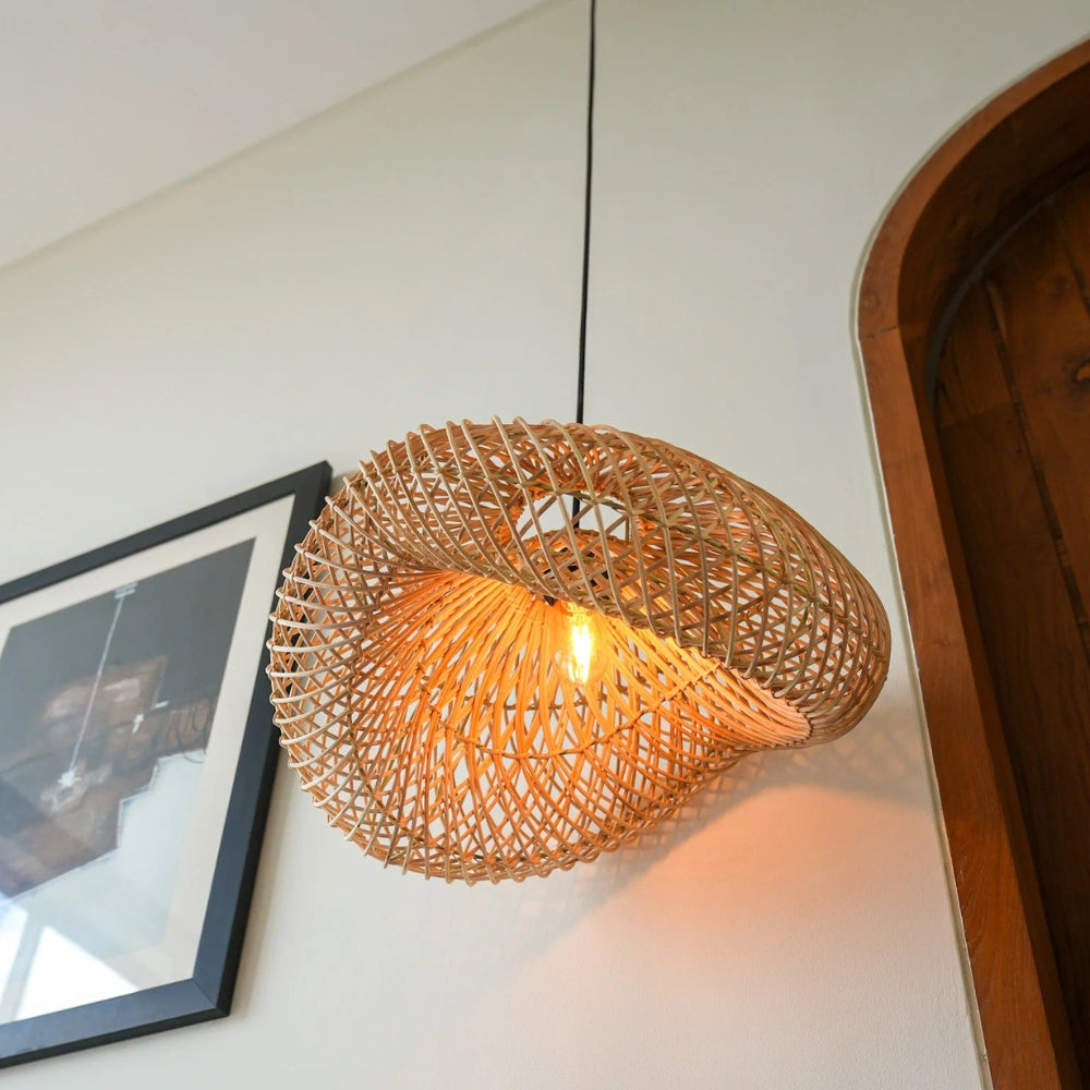 Generis Wabi Sabi Wave Rattan Pendant Light
