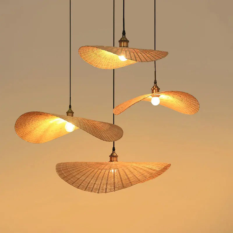 Ren Leaf Wabi Sabi Wicker Rattan Pendant Light