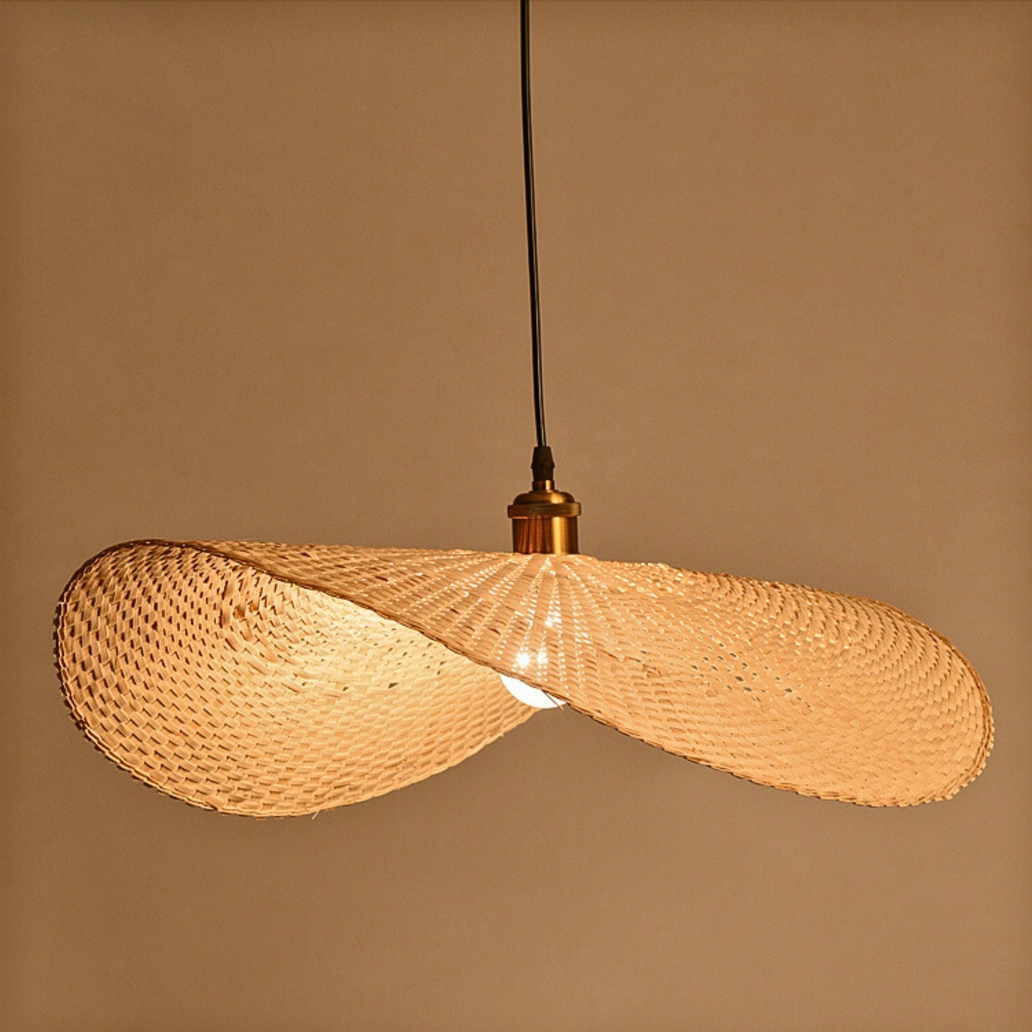 Ren Leaf Wabi Sabi Wicker Rattan Pendant Light