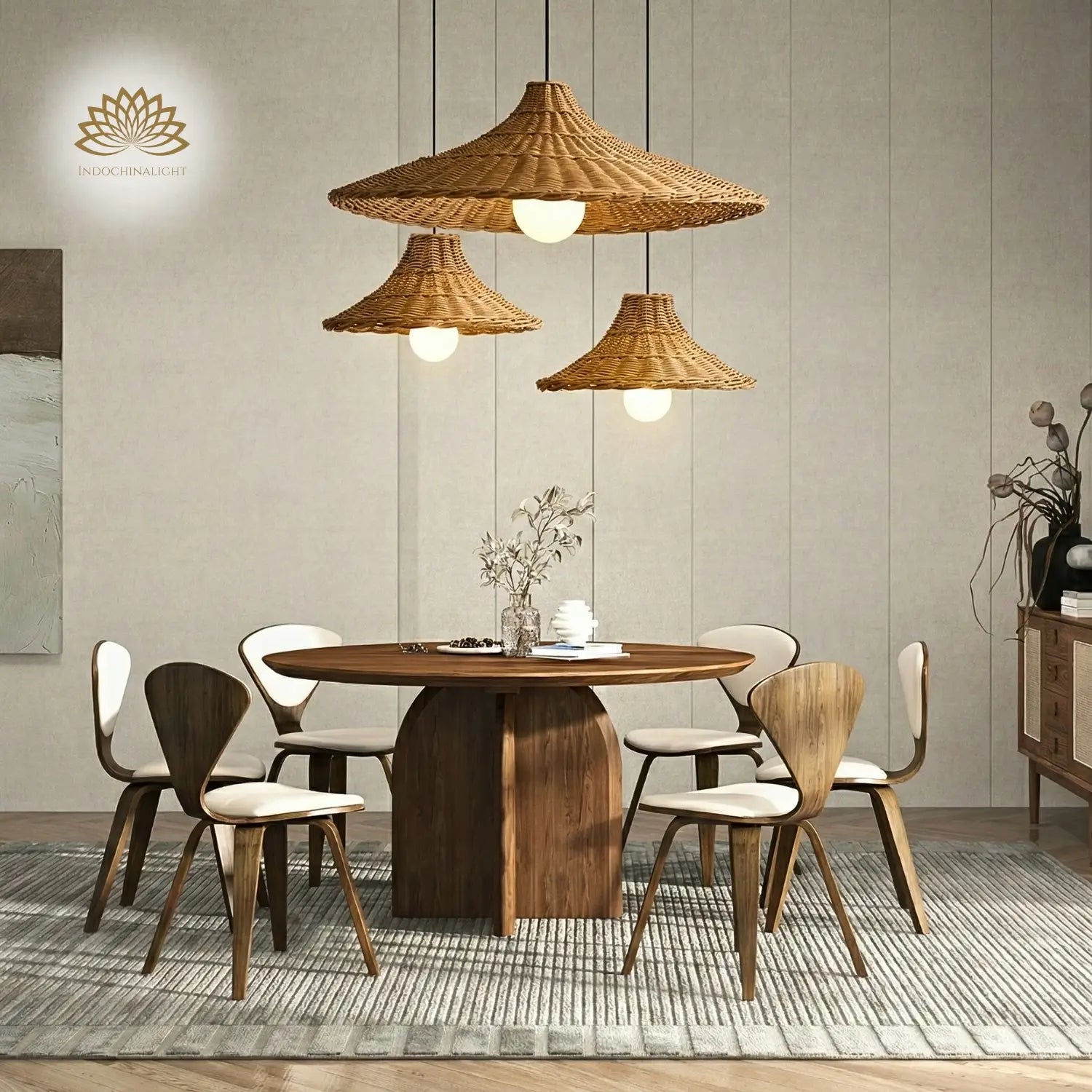 Carmel Cone Wicker Rattan Pendant Light