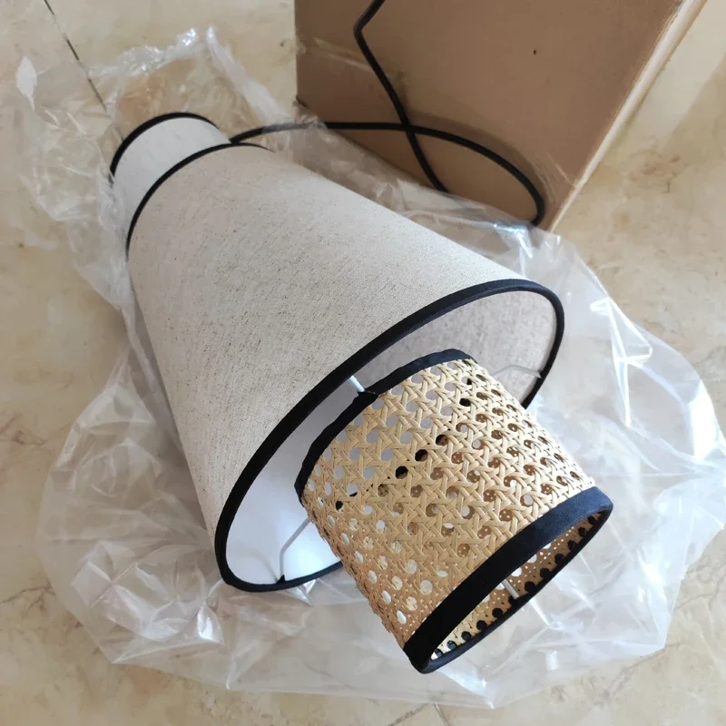 Singapour Cylinder Tiered Rattan Pendant Light