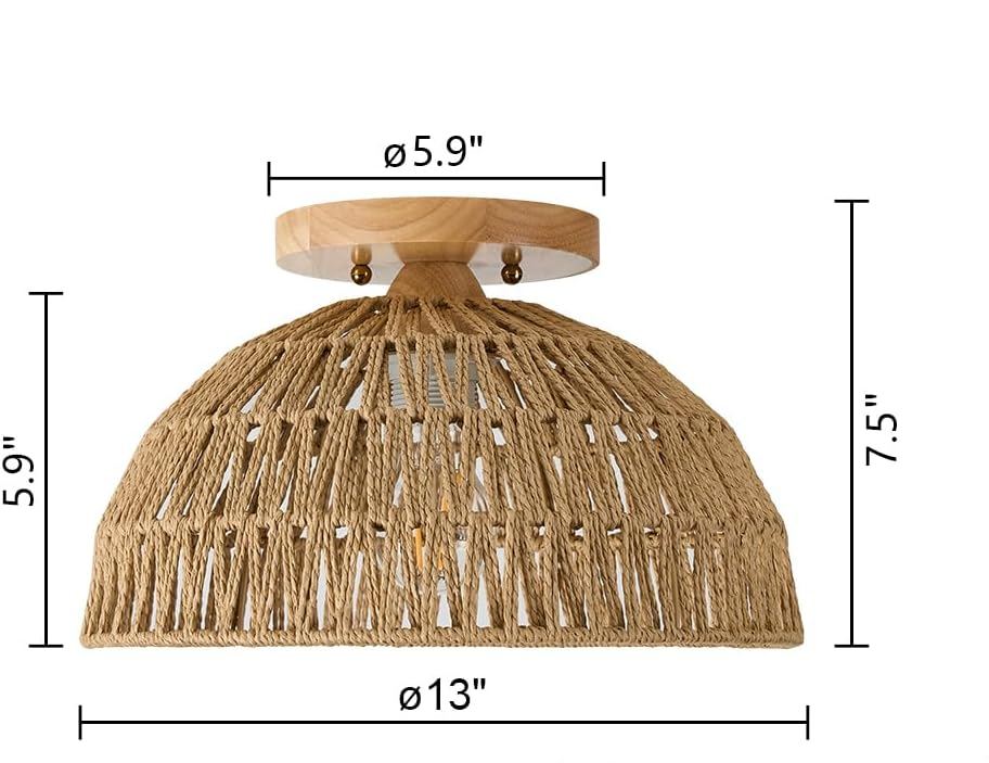 Kojanyu Woven Dome Rattan Ceiling Light