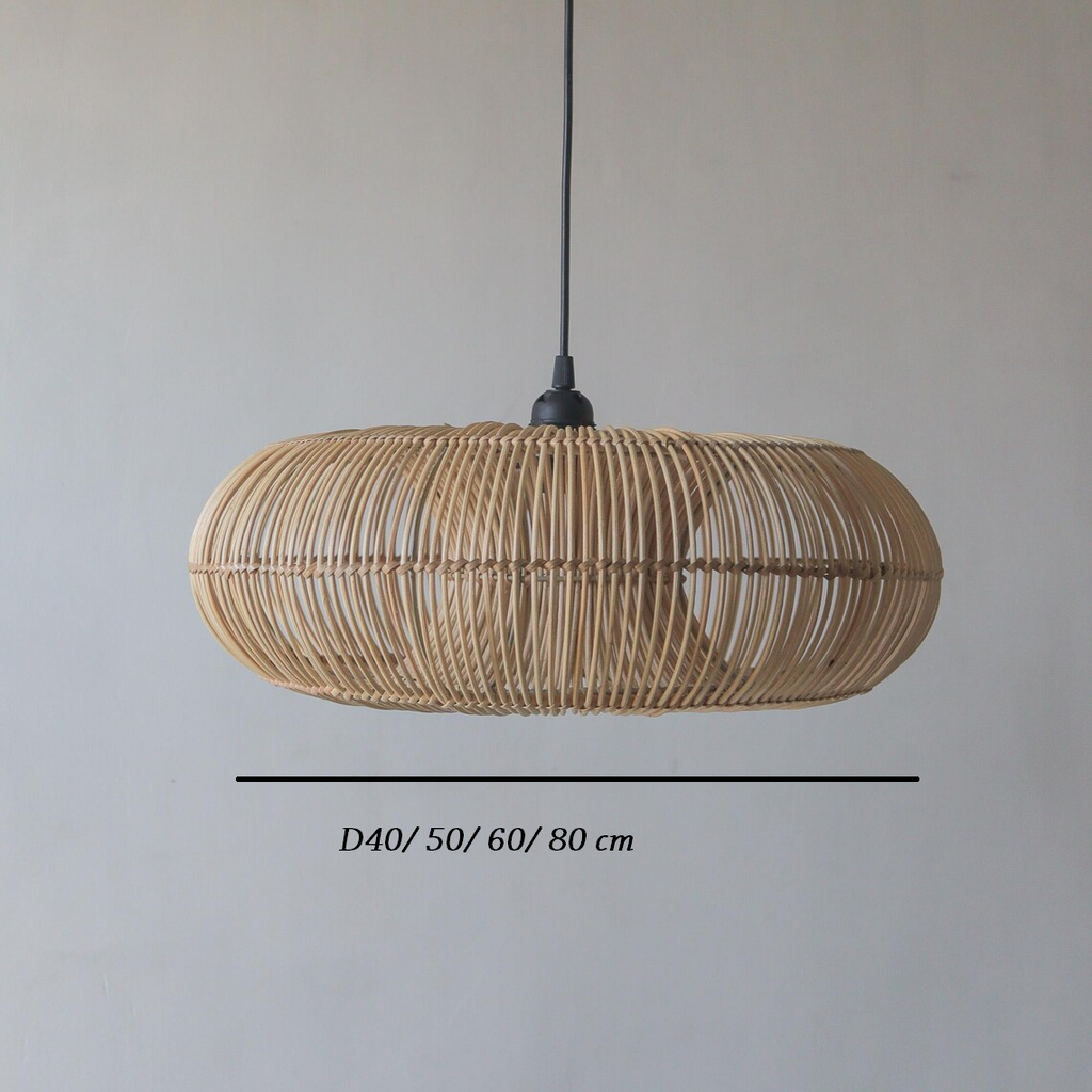 Donut Rattan Round Pendant Light