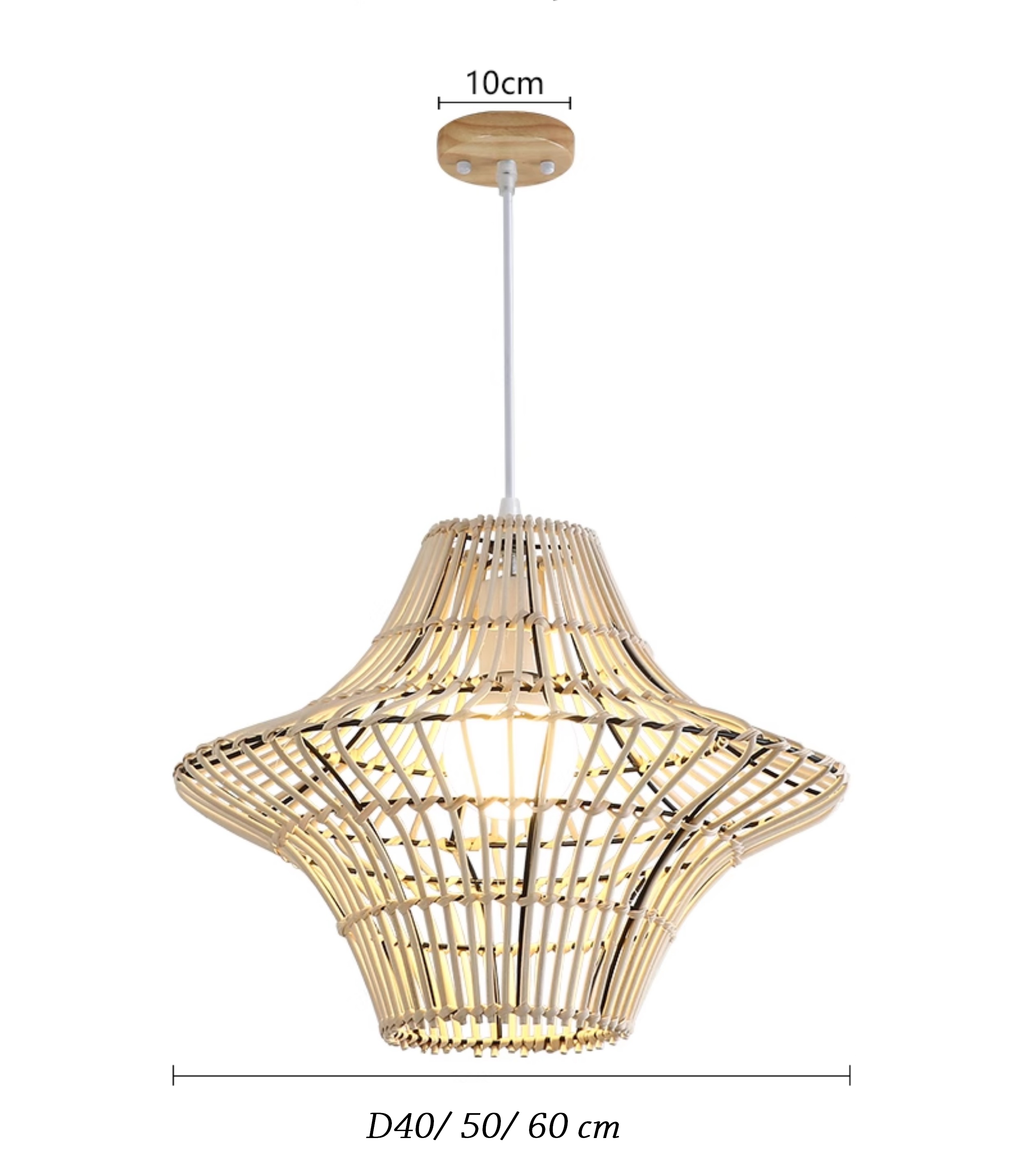 Starweave White Woven Rattan Hanging Light