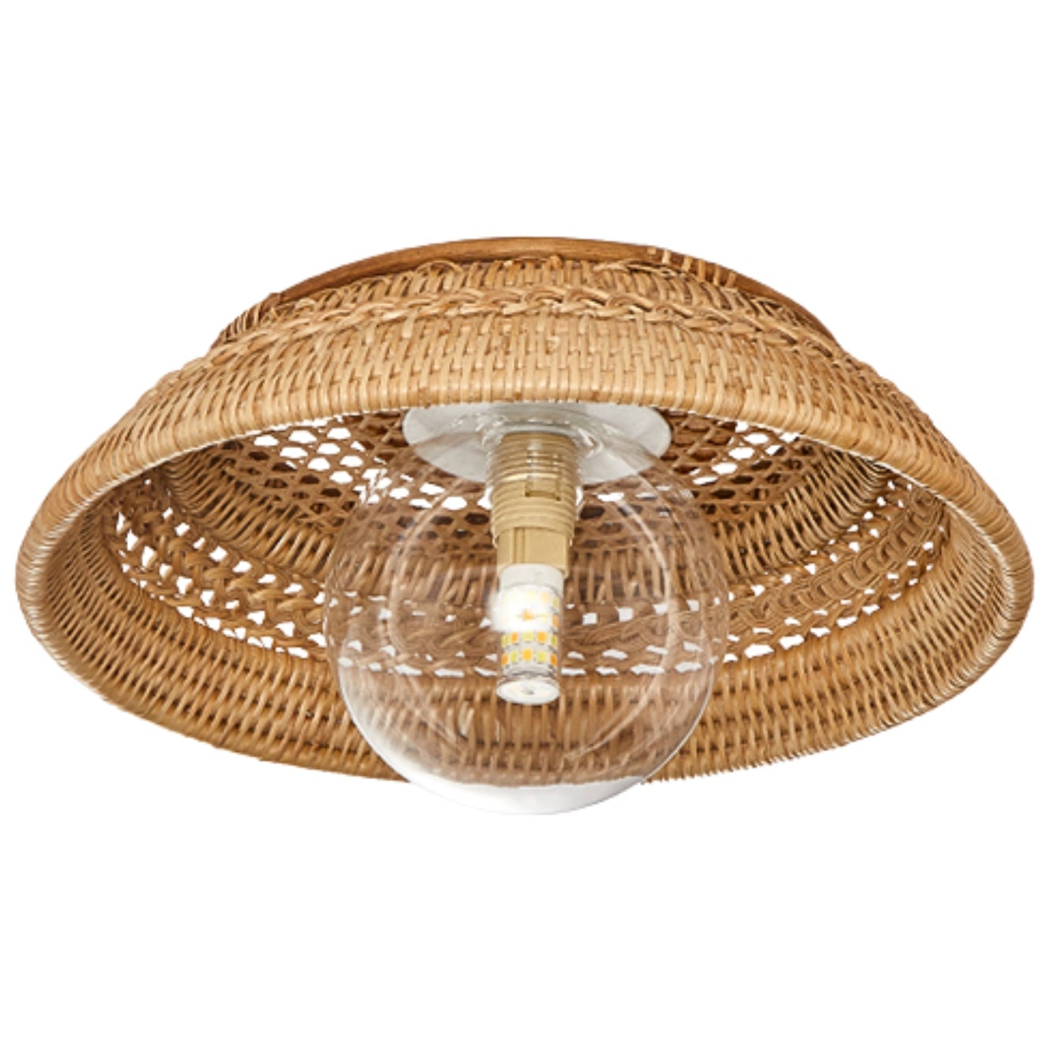 Small Boru Boho Rattan Ceiling Flush Mount