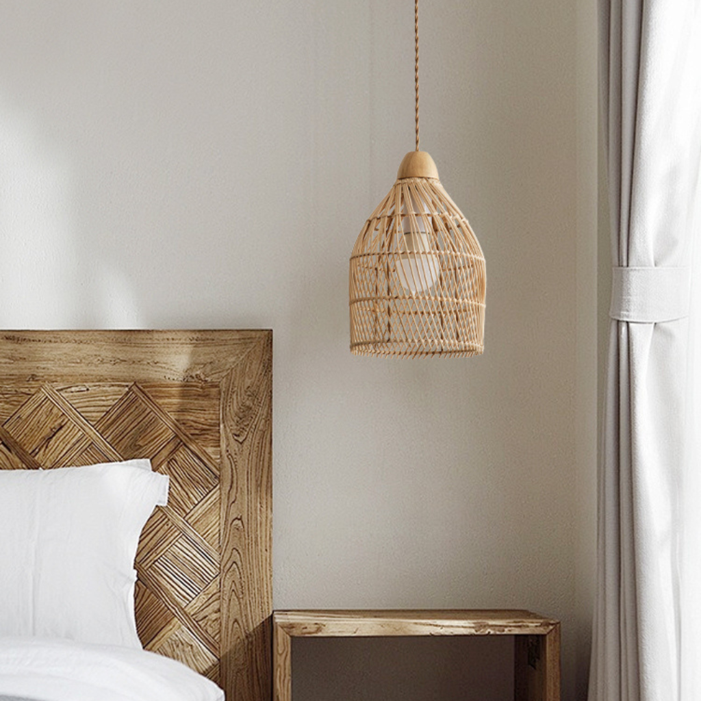 Stylish Small Rattan Basket Pendant Light Shade