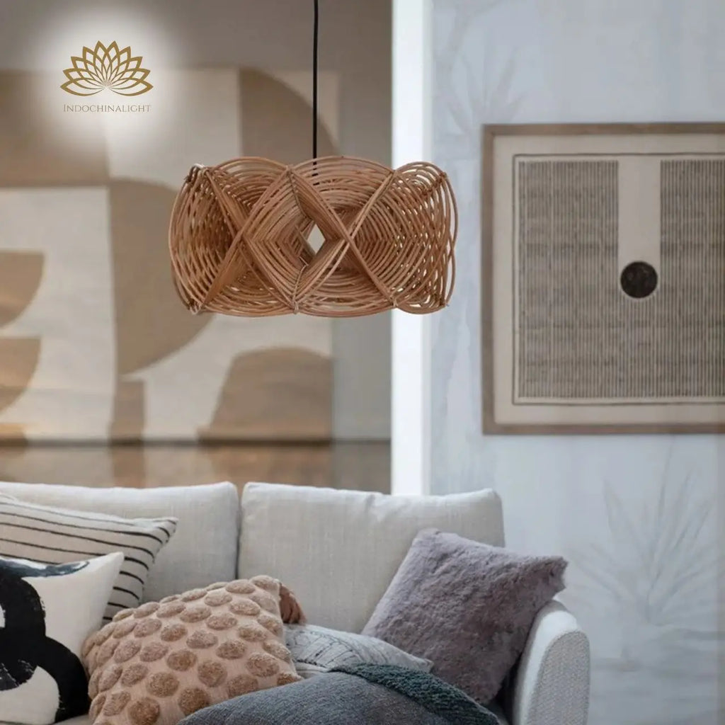 Spiral Rattan Pendant Light