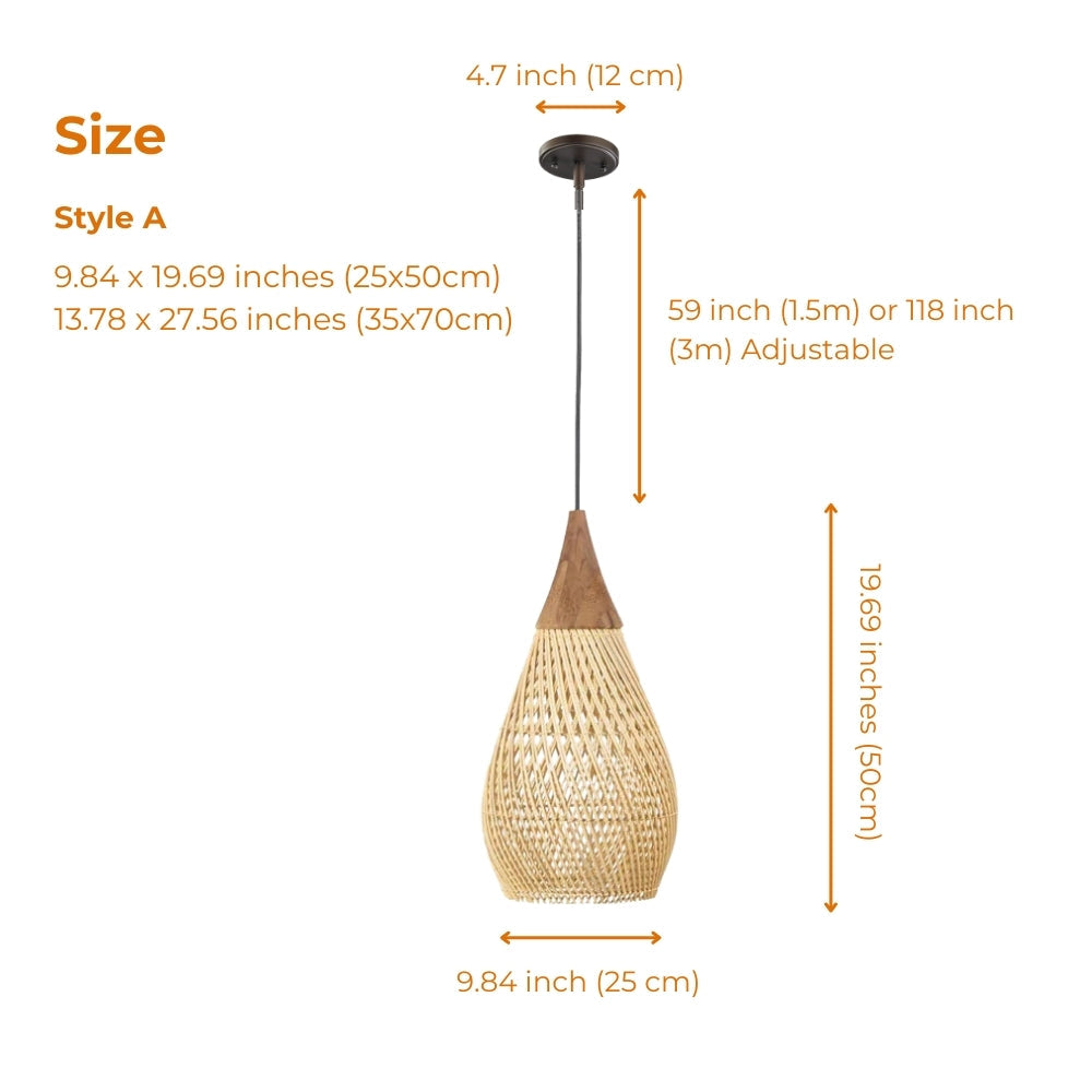 Bathari Wabi Sabi Rattan Pendant Light