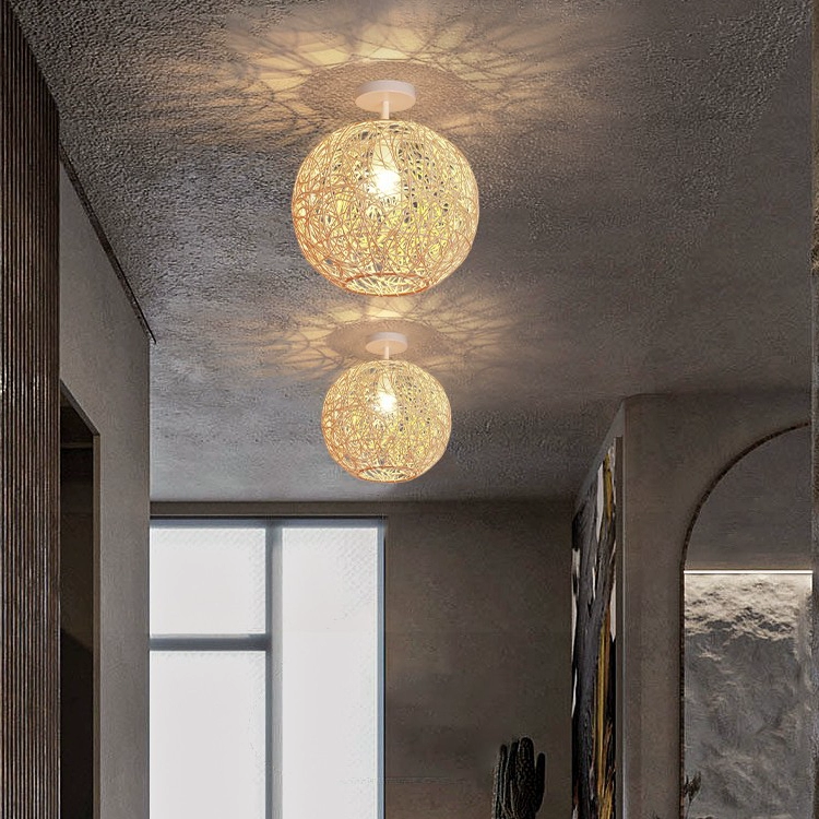 Sucada Round Rattan Ceiling Light Fixture