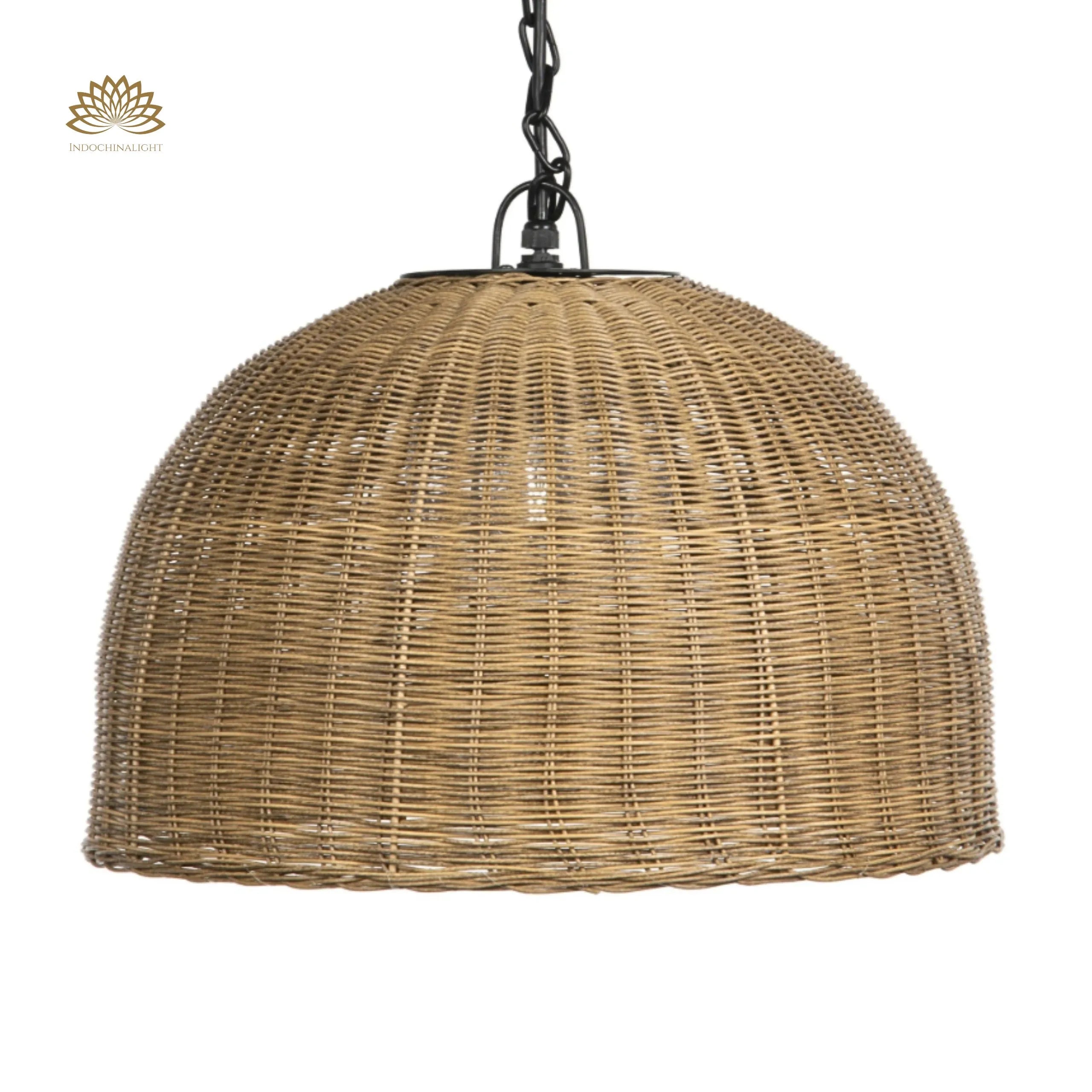 Thaely Dome Wicker Rattan Pendant Light Modern Boho Kitchen Island