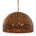 Troy 6-Bulb Dome Wicker Rattan Pendant Light