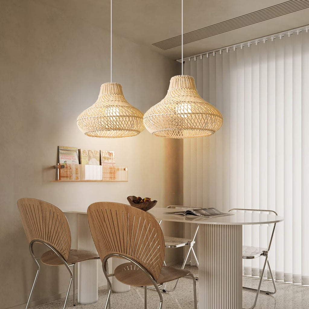 Dakota Natural Rattan Dome Pendant Light