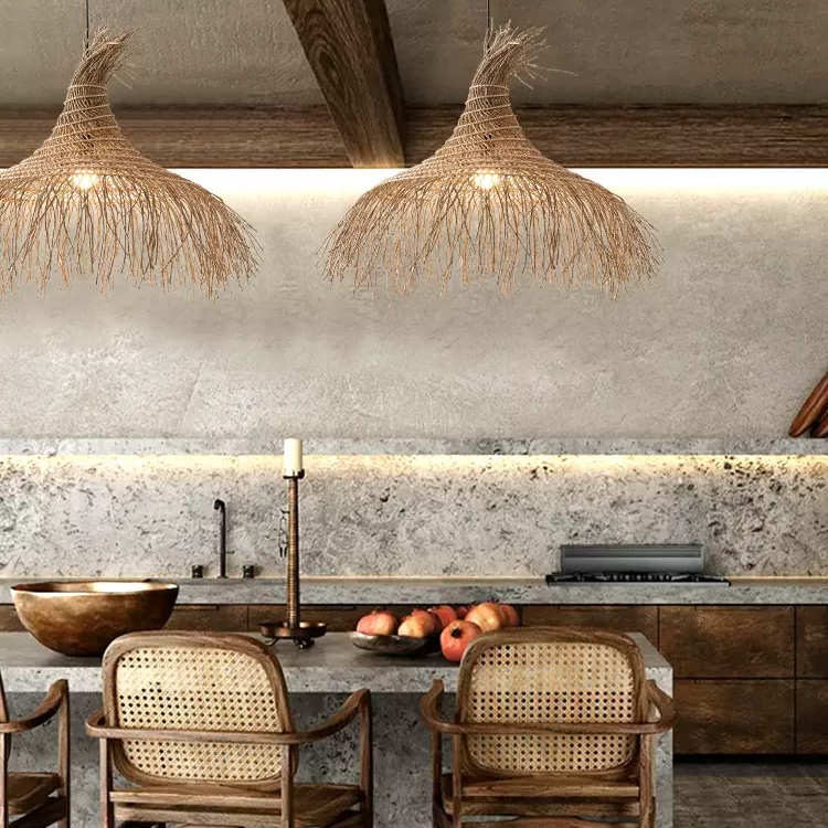 Pipa Coastal Rattan Kitchen Pendant Light