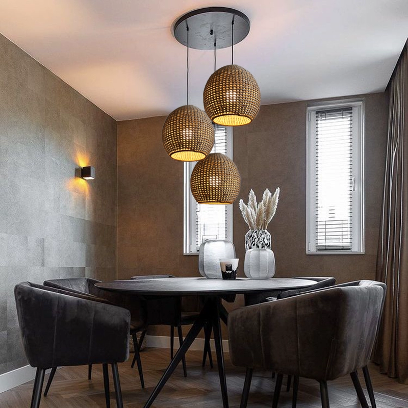 Wekiva Globe Rattan Basket Pendant Light