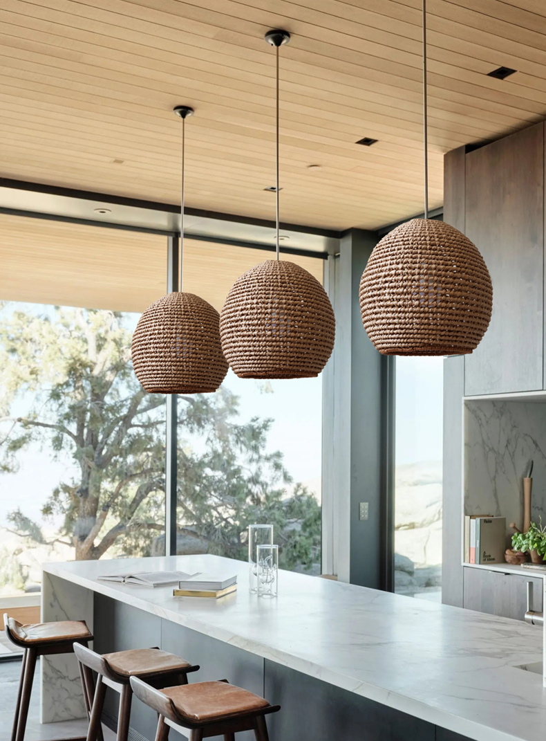 Wekiva Globe Rattan Basket Pendant Light