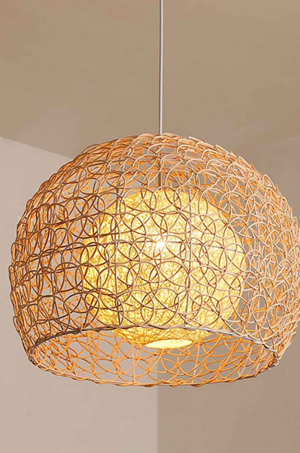 Peynir Rattan Basket Pendant Light Small