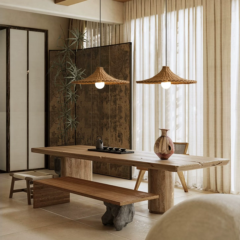 Carmel Cone Wicker Rattan Pendant Light