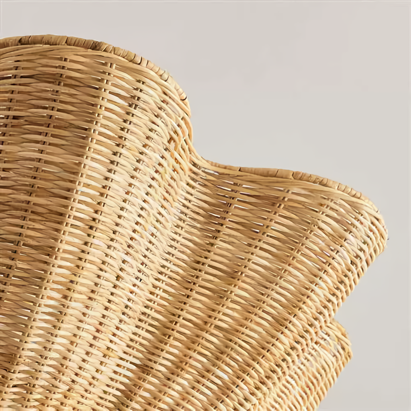 Marion Scallop Woven Wicker Rattan Pendant Light